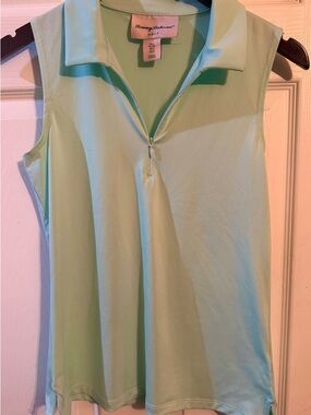 Tommy Bahama Golf Sleeveless Zip Polo in Mint